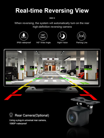 10.26 inch Car Play Screen,Wireless CarPlay & Android Auto Dash Cam Rear Camera Multimedia Stereo,AUX FM Radio,Car Touchscreen