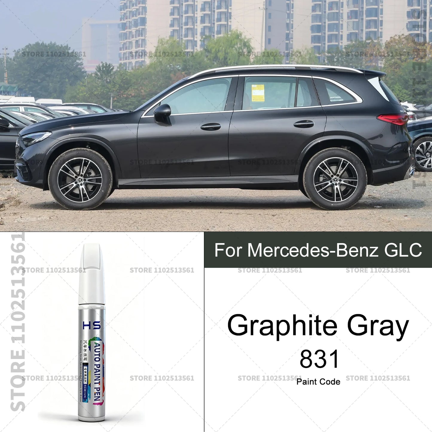 For Mercedes-Benz GLC Car Paint Repair Pen Touch Up Scratch Remover DIY Auto Accessories Gray 7992 White 149 Blue 896 Red 3996