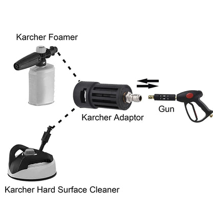 Pressure Washer Adaptor Female For 1/4" Quick Connect Wash Gun To Karcher K Lance Wand Accessory