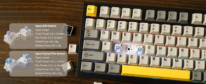 Ajazz AK820 Pro 75% Gasket-mounted Bluetooth 5.1/2.4G Wireless & Wired Mechanical Keyboard with TFT Screen for Gaming