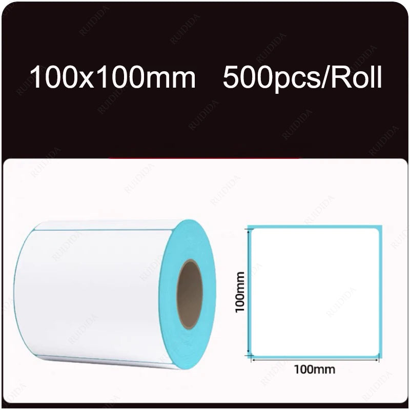 Width 40/50/60/70/80/90/100mm Self-Adhesive Stickers Shipping Thermal Label Barcode SKU Label Price Tag no Carbon Band Required