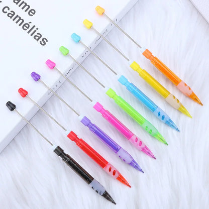 10-100Pcs Beaded Pencil HB Writing Beaded Pencil DIY Beadable Pencils Bead Pencil