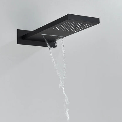 SHBSHAIMY Thermostatic Shower Faucets Bathroom Black Waterfall Shower Set Chrome Wall Mounted Three Ways Hot And Cold Mixer Tap