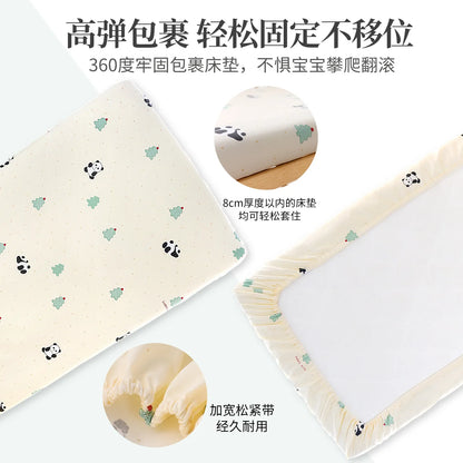 1pcs 130*70CM Breathable Cotton Fitted Crib Sheets for Baby Crib Mattress Cover Soft Bedding Set of Solid Color Infant Bed Sheet