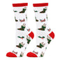 Christmas Mid-Calf Socks for Men Women Santa Claus Autumn Winter Gingerbread Man Cotton Elastic Gift Party Calf-Length Socks
