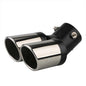 1PCS 2.5" Inlet Decoration Chrome Tail Pipe Car Styling Car Exhaust Trim Muffler Pipe Tail Stainless Steel Curved Double Outlet