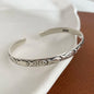 100% Solid 925 Sterling Silver Metal Bracelet for Women Vintage Handmade Simple Retro Black Stone Bracelet Birthday Gift Party