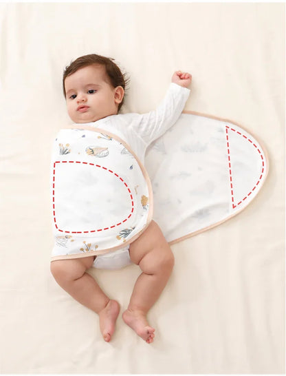 0-6 Month Cotton Baby Swaddle Wrap Anti Startle Swaddling Blanket Muslin Baby Sleeping Blanket Wrap for New Born Thin Summer