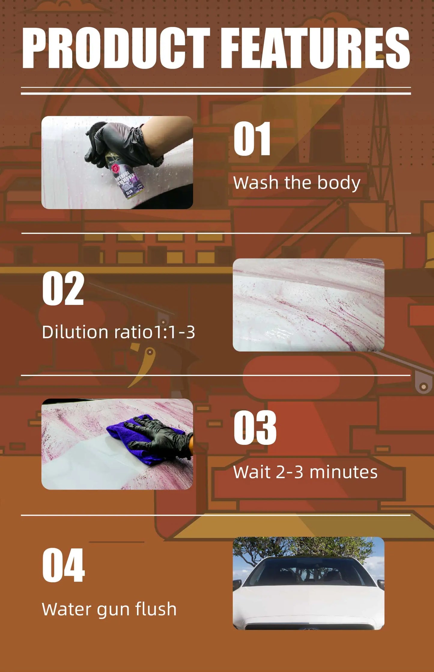 100ml Wheel Paint Iron Remover Spray Technology Professional Dust Rim Rust Cleaner Auto Detail Chemical