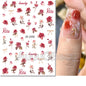 3d Nails Art Decals Spring Fruits Pink Full Tips Peony Magnolia Flowers Adhesive Sliders Stickers Decoration For Nails Manicure