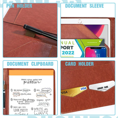 Multifunctional Conference Folder A4 Business Stationery Folder PU Leather Contract File Folders Filing Office School Supplies
