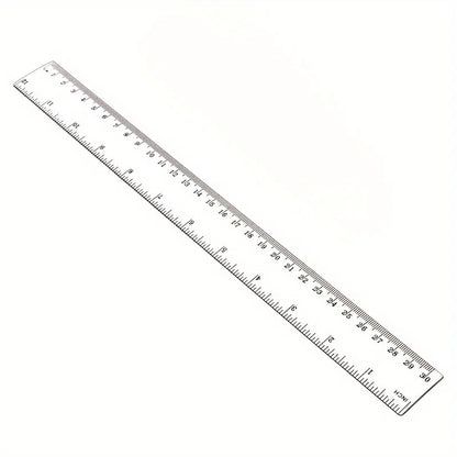 1pc Flexible Plastic Rulers - Transparent Measuring Tools with Inches & Metric