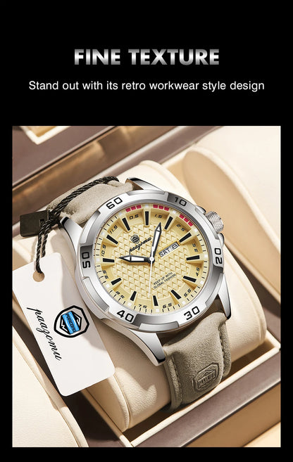 PAAZOMU Man Luxury Brand Watch Waterproof Luminous Date Week Men's Quartz Wristwatch Stainless Steel Fashion Sports Men Watches
