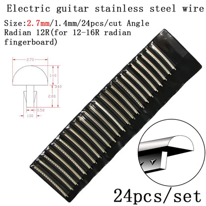 Fingerboard Frets Fret Wire For Electric Guitar Nickel Silver Stainless Steel 2.4MM 2.7mm 2.9MM Repair Material Accessories