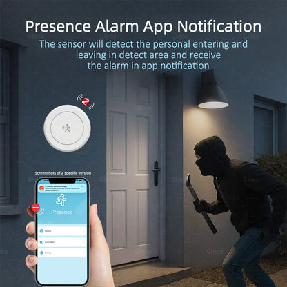 Zigbee 24G Mmwave Radar Presence Sensor Human Detector Motion/Static Detection For Tuya Z2M Smart Home Security Automation Alarm