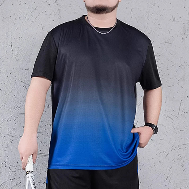 1pc/2pcs Summer Men's Quick Dry T-shirt Shorts Plus Size Short-sleeve Tee Sport Set Casual Shirt Elastic Waist Pant Male Clothes
