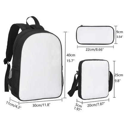Cartoon Popular Shadow Milk Plush 3D Print 3pcs/Set pupil School Bags Laptop Daypack Backpack Inclined shoulder bag Pencil Case