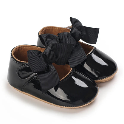 2025Black Fashion Newborn Party Princess Shoes  Boys And Girls' First Step Walking Shoes Rubber Soled Anti Slip Baby Shoes 0-18M