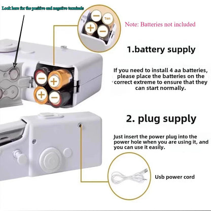 Portable Handheld Electric Sewing Machine Mini Quick Stitch Home Clothes Repair DIY Fabric Sewing Tool for Clothing Crafts