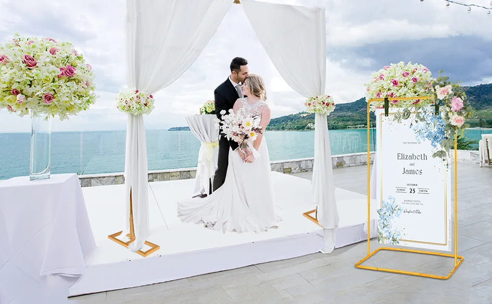 Wedding Arches Iron Welcome Stand Wedding Logo Display Stand Signage Flower Stands Party Decoration Props Rack Background Decor