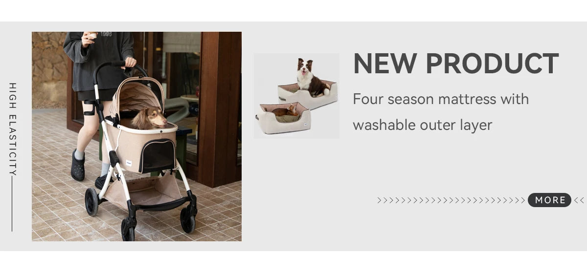 Premium Portable Dog And Cat Travel Carriage Collapsible Pet Stroller For Safe Daily Pet Outing