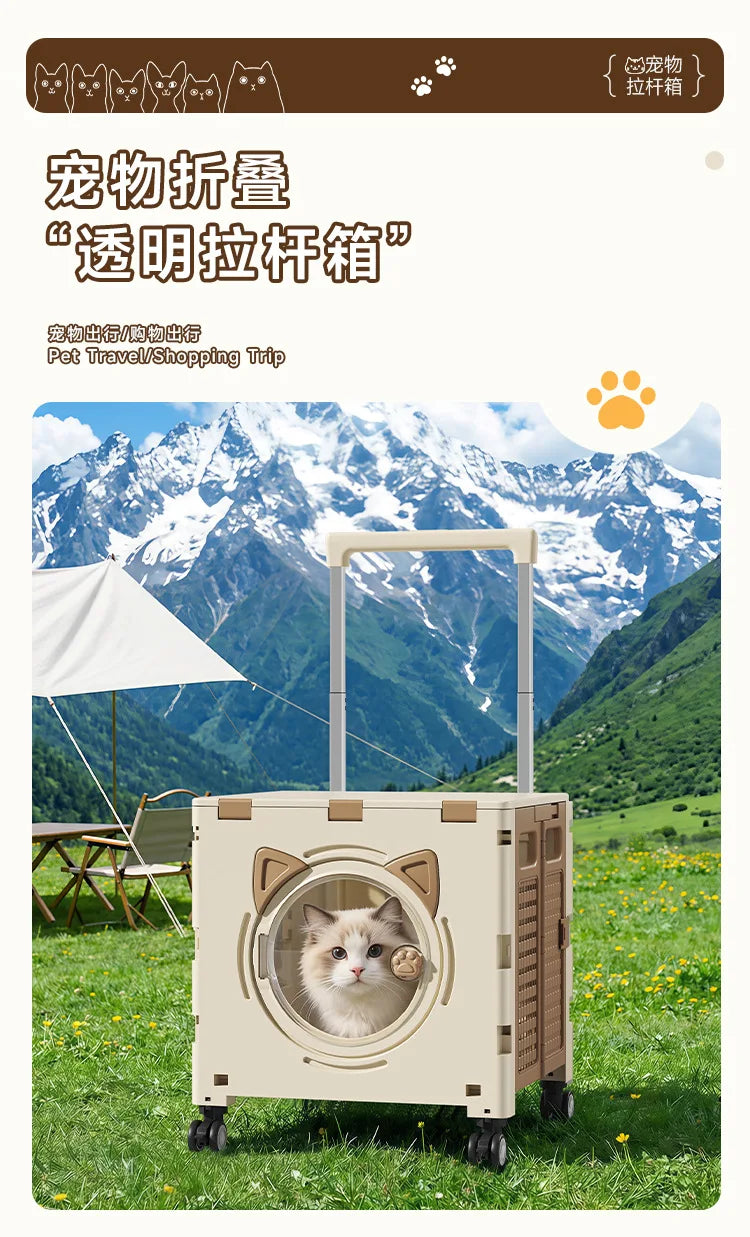 Pet outdoor pet travel trolley cat dog trolley folding shopping cart supermarket household