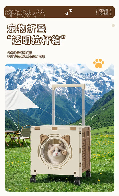 Pet outdoor pet travel trolley cat dog trolley folding shopping cart supermarket household