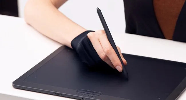 2-Finger Anti Touch Gloves for iPad/Drawing Tablet - Digital Art Glove w/Smooth Nylon Fiber | Prevent Smudges on Screen & Paper
