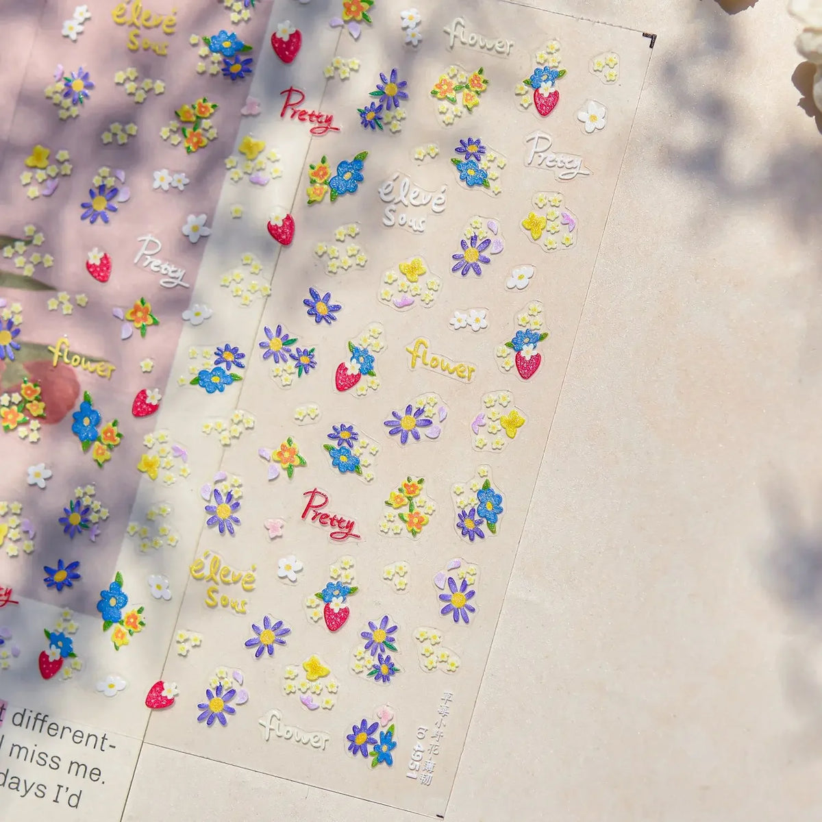 Cute Animal Face 5D Nail Art Stickers Cartoon Cat Bunny Dog Mouse Kawaii Expressions Simple Self Adhesive Manicure Decal DIY