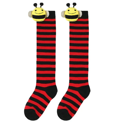 Halloween Knee High Socks Cosplay Striped Stockings for Halloween Girls Bee Costume 7-12Years