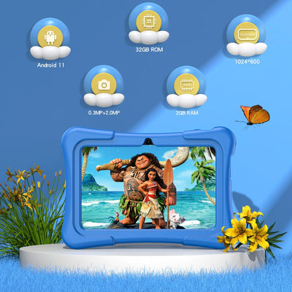 PRITOM Tablet for Kids 7 Inch Android 13 32 GB WiFi Bluetooth Dual Camera Educational Software Installed with Proof Case
