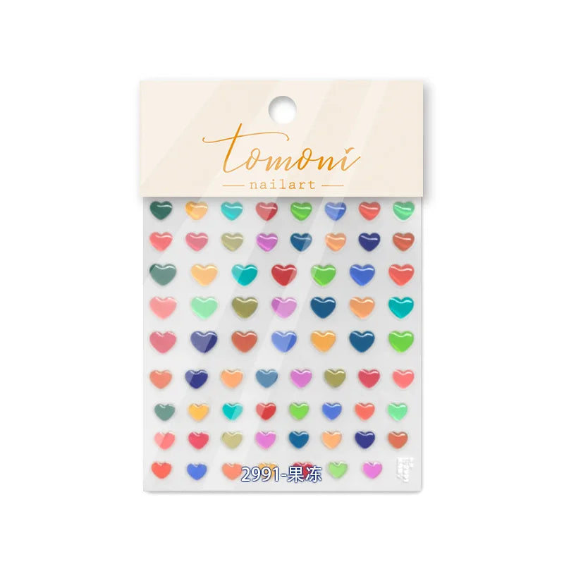 Line Flower Powder Blusher Love Heart High Quality Jelly Series Adhesive Nail Sticker Nail Art Decoration Decals Design T-2830
