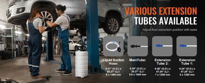 SucceBuy 6.5L/15L Pneumatic Fluid Extractor with Suction Hose Oil Changer Fuel Pump for Automotive Fluids Vacuum Evacuation
