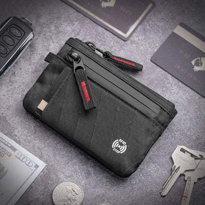 Edc Fashionable Rfid Anti-Theft Ultra-Thin Wallet |   Unisex Zipper Coin Purse |   Multi-Compartment Credit Card Holder, Portable and Lightweight Carry-On Accessory