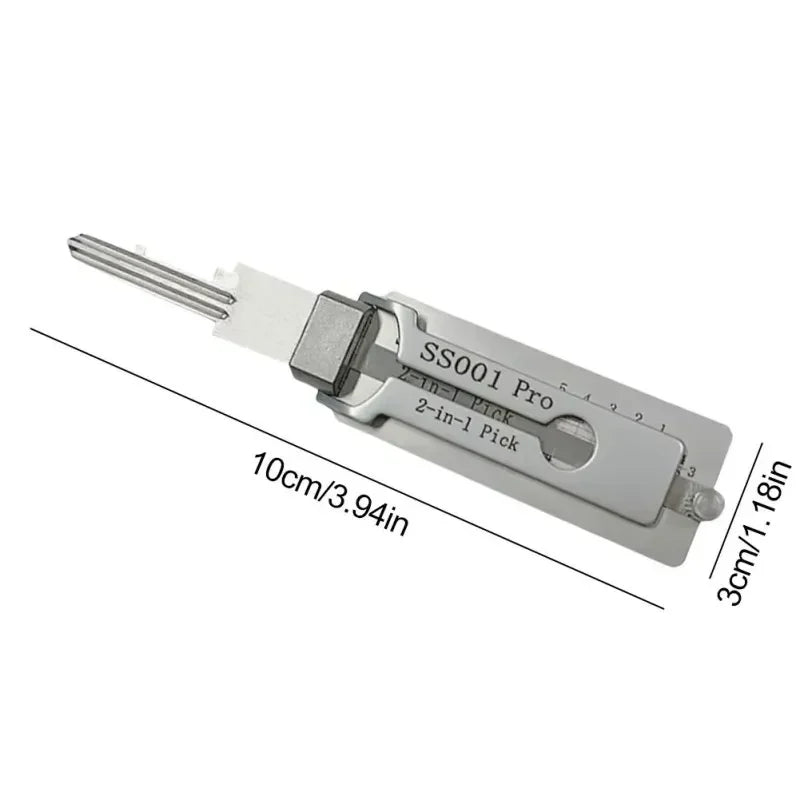 For Lishi Yale Picks Picking SS001 SS002 2 in1 Locksmith Tools Master Key Decoder Micha Decoder Hooks Topolines To Open Locks
