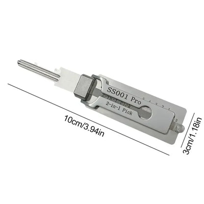 For Lishi Yale Picks Picking SS001 SS002 2 in1 Locksmith Tools Master Key Decoder Micha Decoder Hooks Topolines To Open Locks