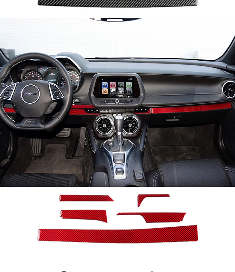 For Chevrolet Camaro 2016-2019 Car Dashboard Panel Cover Decorative Sticker Carbon Fiber Style Interior Modification Accessories
