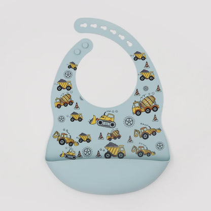New Arrival Silicone Baby Bibs Silicon Printing Newborn Bib Feeding Burp Cloth Avocado Zoo Tractor Printing Tableware