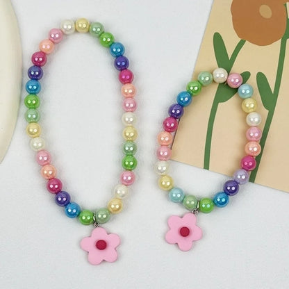 Cute Adjustable Beaded Cat Flower Pendant Candy Color Cat Pet Neck Chain Pet Jewelry Elastic Dog Cat Pet Collar Kitten Puppy