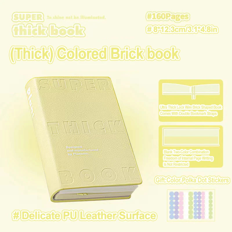 Notebook Color Brick Notebook High Appearance Thickened Portable Handbook Student Specific Mini Pocket Small Notebook Blank Note