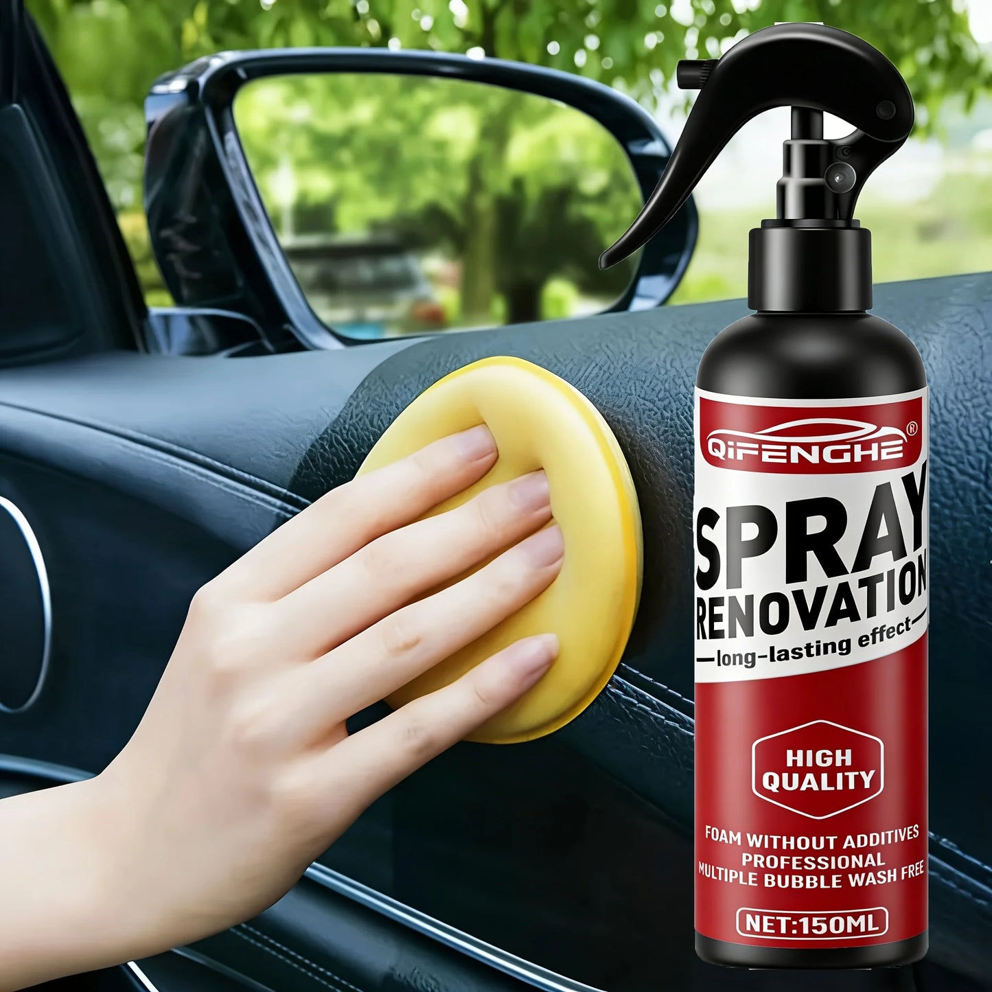5.07oz Cleaner for Car Interiors, Leather Seat Polish And Conditioner, Stain Remover That Doesn'T Require Rinsing, Headliner Res