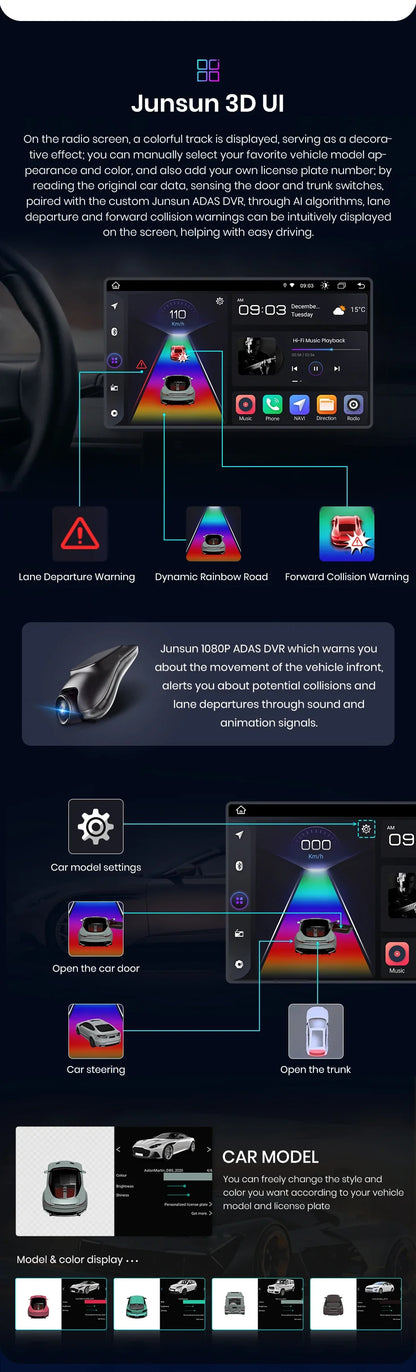 Junsun Wireless CarPlay Android Auto Car Radio for Seat Leon MK2 2005 2006 2007 2008 -2012 2 DIN Multimedia Stereo with Built-in Cooling Fan GPS Navigation SWC Bluetooth FM RDS DSP IPS Screen Car Intelligent Systems 4G WiFi 8