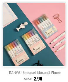 JIANWU 8pcs/set Retro Solid Color Basic Decoration Washi Tape Set DIY Scrapbook Cute Sticker Kawaii Masking Tape School Supplies
