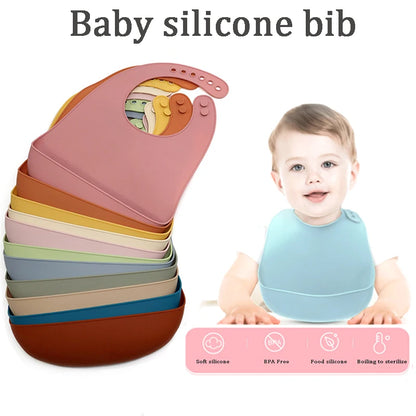 1PC Portable Baby Silicone Bib Ultra-thin Silicone Drool Bag Waterproof And Easy To Clean A Bib For Feeding Children And Infants