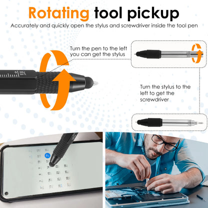 12 In 1 EDC Multi Tool Pen with LED Light Level Bottle Opener Touchscreen Stylus and Screwdriver Father's Day Men Gadgets Gifts