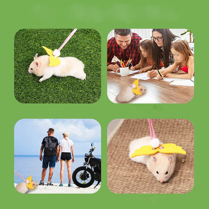 Anti-lost Small Pet Harness Adjustable Strap Anti-bite Guinea Pig Leash Safety Buckle Escape-Proof Hamsters Harness Outdoor