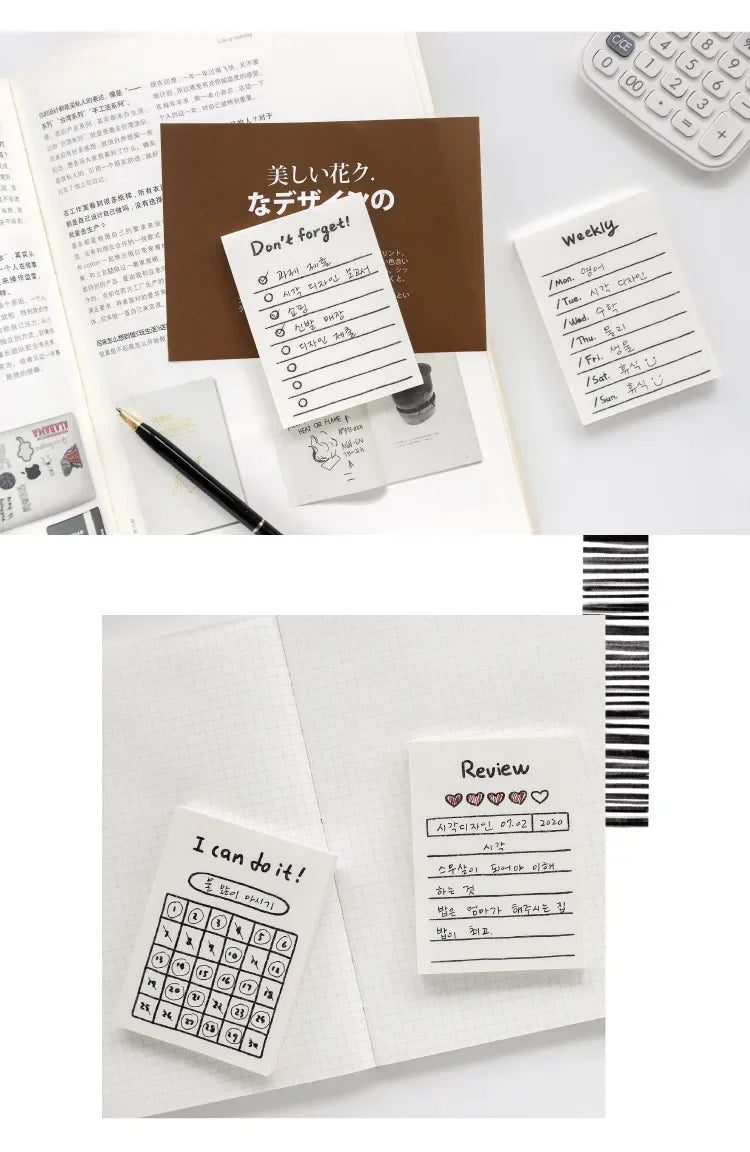 50Sheets Mini Note Book Convenient Memo Pad List Time Sticky Note Schedule Planner Office School Supplies Stationery