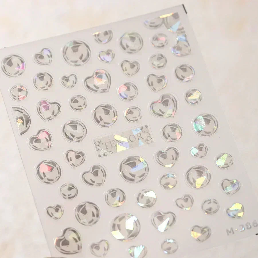 Colorful Bagful Jellyfish Bubbles Swimming Rings Rainbow Stars Ocean Starfish Self Adhesive 5D Nail Art Sticker Manicure Decal