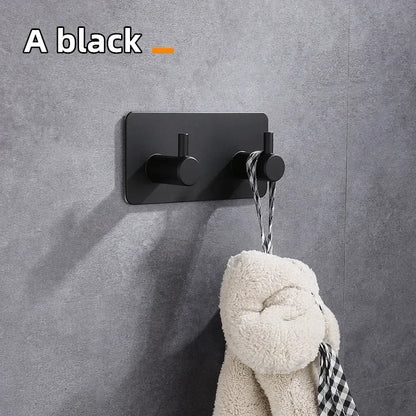Stainless Steel 3M Self Adhesive Hooks Sticky Wall Door Hook Robe Tea Towel Rustproof Towel Rack, Clothes Coat Hanger