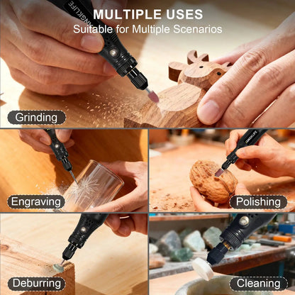 JANGKLIFE USB Cordless Rotary Tool Kit Woodworking Engraving Pen DIY For Jewelry Metal Glass Mini Wireless Drill